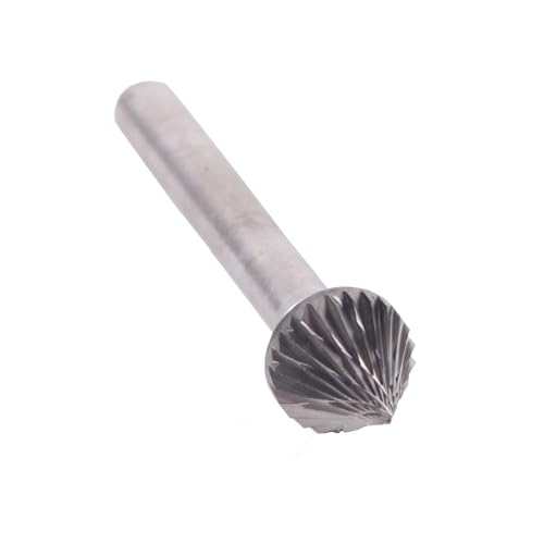 Image of Drill America SJ-5 Carbide Burr /Rotary File 60 Degree Included Angle Double Cut for Die Grinder 1 /2 inch Dia. x 7 /16 inch Cut Length with 1 /4 inch Shank and 2-5 /16 inch Overall Length, DUL Series