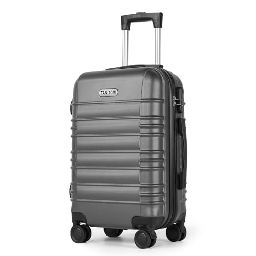 MoFut Handgepäck Koffer, 20 Zoll Hartschalenkoffer, Trolley, Leichter ABS-Rollkoffer, Reisekoffer mit 4 Rollen, 3-Stelliges Zahlenschloss (Dunkelgrau, 41L)
