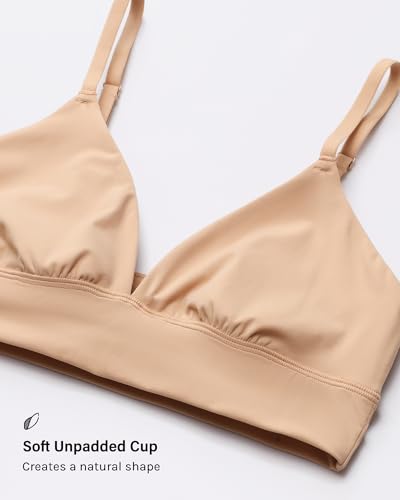 Image of INLYRIC Women's Inbarely Outwear Longline Triangle Bralette Plunge Unlined No Underwire Yoga Sports Bra Crop Tank Top