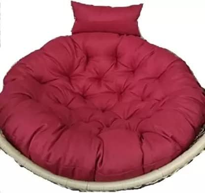 Image of KYNE Round Cushion for Hanging Basket Polyester Round Shape Swing Chair Cushions for Outdoor Egg Swing Chair Garden Swing, Seat Padded Pillow Cushion (Wine red(mehroon))