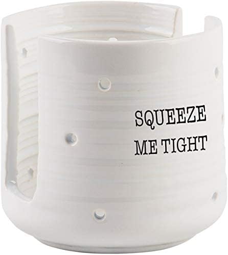 Farmhouse Dish Sponge Holder - For Kitchen Countertop Caddy ('Squeeze Me Tight')