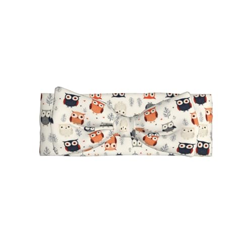 Cute Owl Cartoon Print Baby Girl Bows Headbands Baby Girls Newborn Headbands Infant Toddlers 0-6 Months