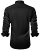 siliteelon Mens Black Shirt Long Sleeve Dress Smart Casual Regular Fit Non Iron Wedding Party Work Business Formal Fashion Shirt with Pocket XL #1