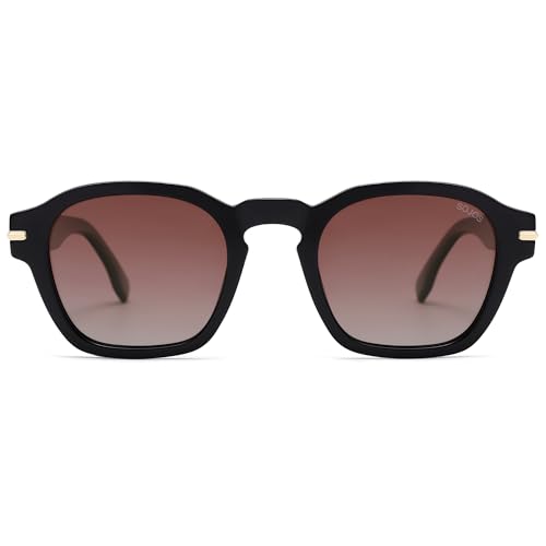Image of SOJOS Vintage Retro Square Polarized Sunglasses Men Standard Fit Trendy Womens Sun Glasses SJ2382