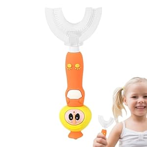 Genérico U-förmige Kinderzahnbürste Orange Tierdesign