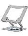 SOUNDANCE Laptop Stand with 360Â° Rotating Base, Ergonomic Computer Riser for Desk, Adjutable Height Muti-Angle, Foldable Laptop Mount, Stable Metal Holder Support 10-15.6