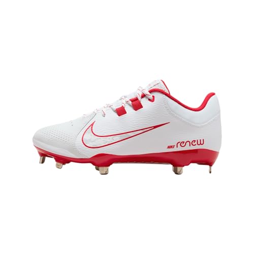 Nike Hyperdiamond 4 Pro Women's Softball Cleats (FZ0922-102, White/University Red/Wolf Grey)