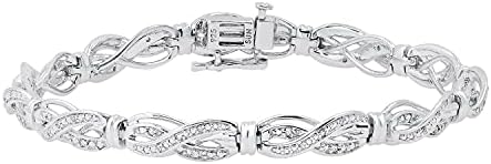 Dazzlingrock Collection Swirl Infinity Beaded Style Link Bracelet...