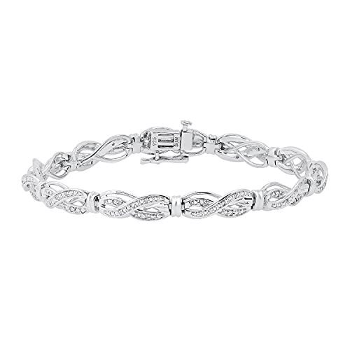 Dazzlingrock Collection Swirl Infinity Beaded Style Link Bracelet...
