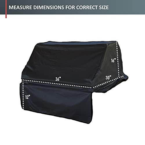 Formosa Covers Built-In Bbq Outdoor Gas Grill Cover 36" L X 30" D X 16" H Vinyl Black #TOP5