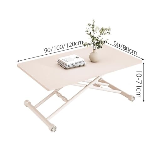 Table de salle à manger pliante, bureau de cuisine en bois, hauteur réglable, table pliable pour salon et chambre à coucher, 90 x 60 cm / 35x24in