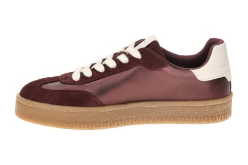 Tamaris Damskie sneakersy Low płaskie, czerwone (Bordeaux MET.), 40