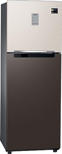 Image of Samsung 236 L, 2 Star, Bespoke Convertible, Digital Inverter with Display, Frost Free Double Door Refrigerator (RT28CB732C7 /HL, Beige & Charcoal)