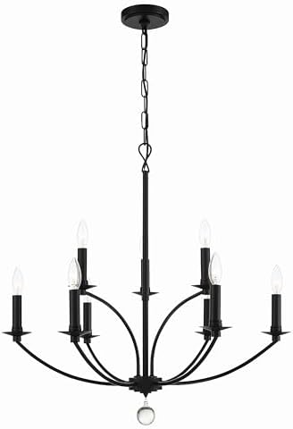 Crystorama Mila 9 Light Black Chandelier