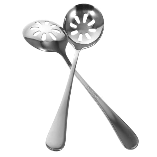 NAMOARLY Ergonomic Daily Use Slotted Spoons Reusable Stainless Steel Serving Utensils for Kitchen Cafeteria