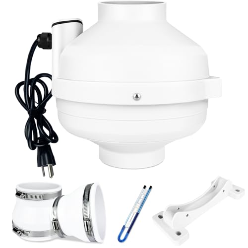 Dcfairfan 4x3 Inch Radon Mitigation System Kit, Quiet 260CFM Radon Mitigation Fan Inline Duct Fan...