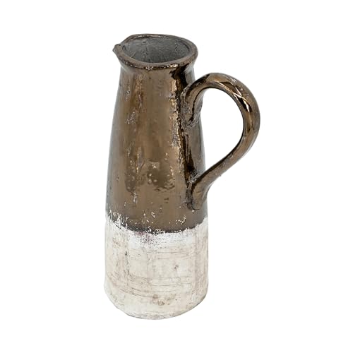 Two Tone Metallic Glazed Pitcher - 14.5