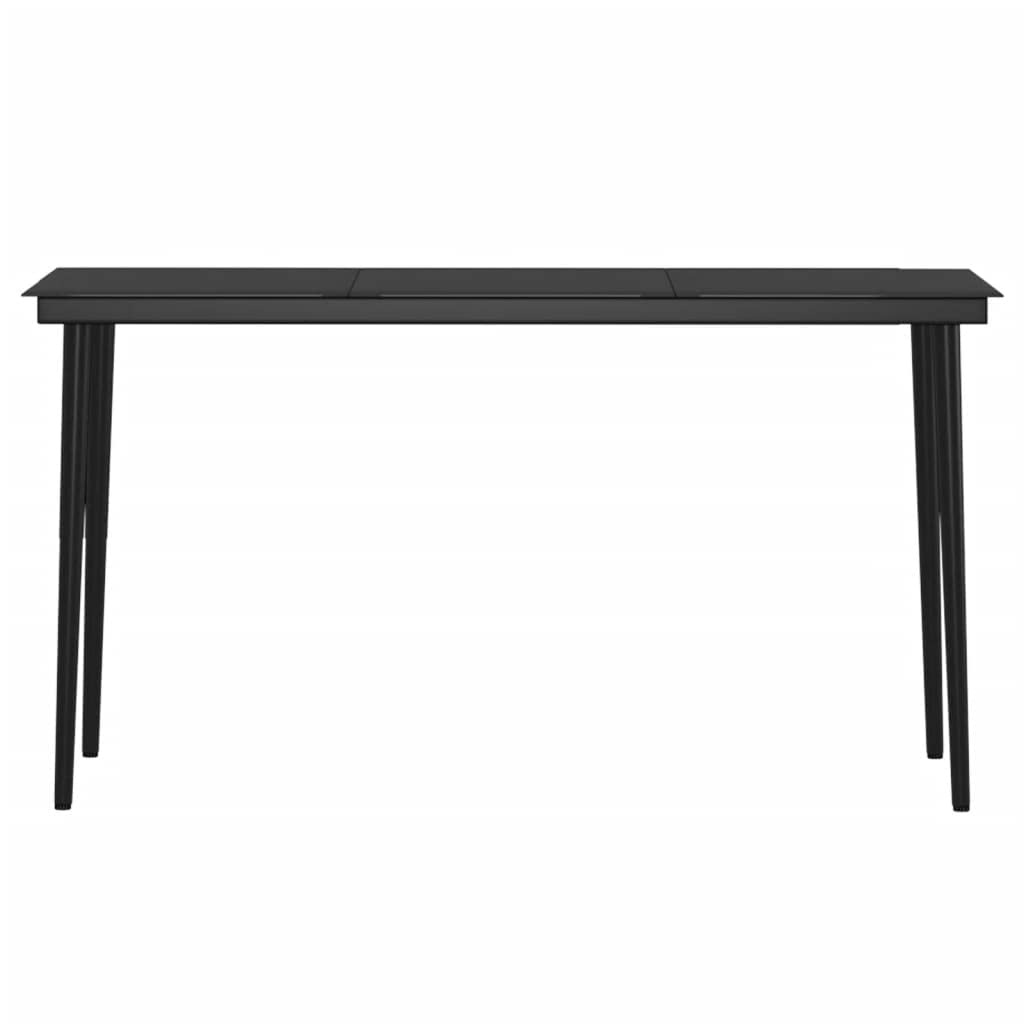 7-TLG. Set da pranzo da giardino nero con cuscino, in rattan PE impermeabile, telaio in acciaio, tavolo da pranzo e 6 comode sedie per terrazza, balcone