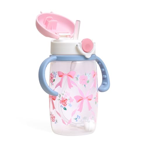 Image of Itzy Ritzy Sippy Cup - Includes Weighted Silicone Straw, Ergonomic Handles & Snap-Close Lid (Ribbons & Bows)