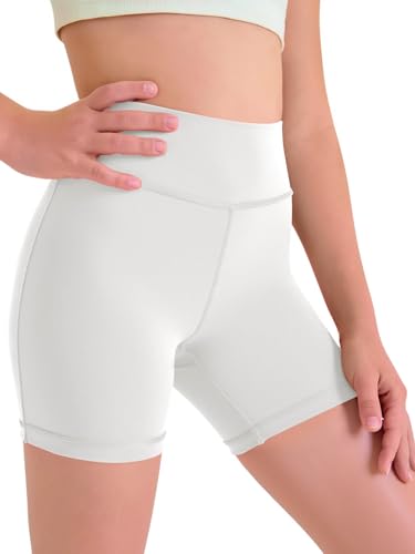 Short de yoga pour filles Haloumoning élastique et opaque taille haute