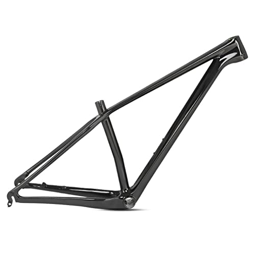 Mountain Bikes Frame 29er Carbon Fiber Mountain Bikes Frame 15.5''/17''/19'' Hardtail XC Boost Trail Mountain Bicycles Frame Disc Brake Quick Release Rear Spacing 135X9mm ( Color : Gloss black , Size