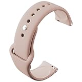 [monomam] スマートウォッチ ベルト 18mm シリコン 交換バンド (ベルト幅：18mm) (Rose Beige)