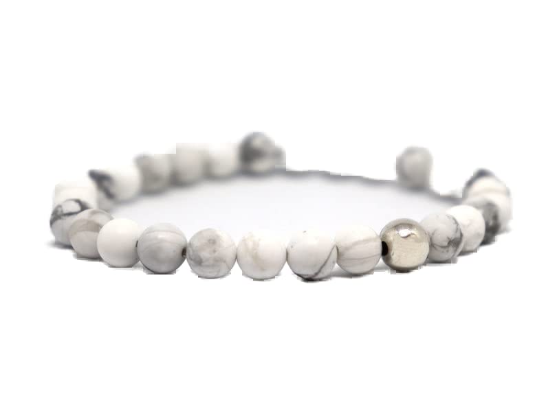 Bracelet en howlite de lithothérapie favorisant la sérénité et l'harmonie intérieure
