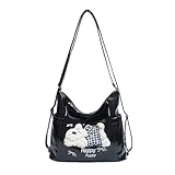 WMFASBAG PU cuero bolso de axila de cuero para mujeres para mujeres (negro)