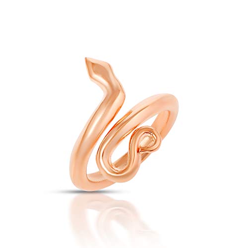 Memoir Brass Metal Copper Finish Nagdevta Snake Adjustable Open End Free Size Finger Ring - Animal Jewellery for Men and Women(OROM4403)