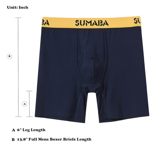 Men's Underwear Breathable Long Leg No Ride-up Boxer Briefs for Men Open Fly M L XL 2XL 3XL4