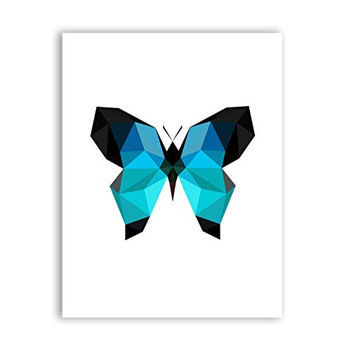 Papillon géométrique abstrait sur toile pour habiller un mur vide blanc