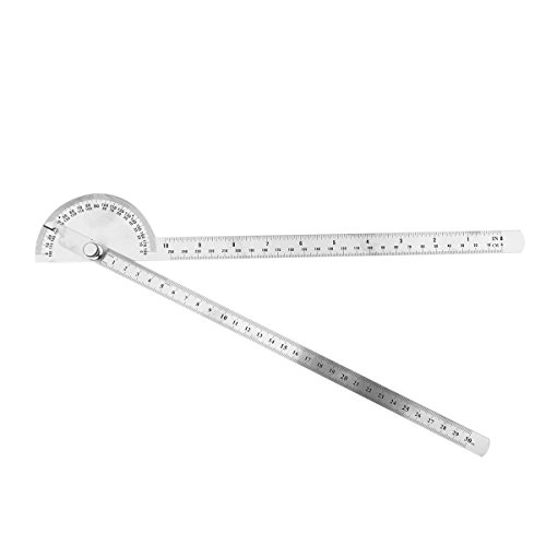 1pc Stainless Steel Angle Ruler 180 degree Protractor Finder Arm Measuring Tool 198 x 53 x 14mm