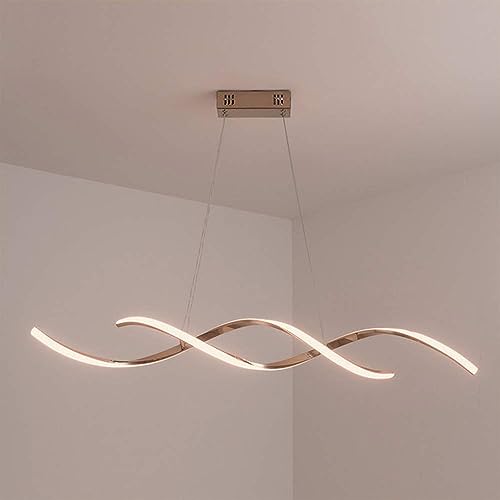 Lampe à suspension LED moderne spirale en métal de 43,3 pouces variable