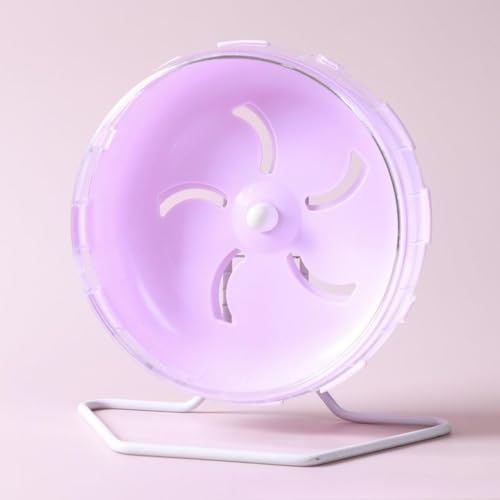 LumoLight 直径21cm スし車 遊び道具 夜も静か スタンド付き 運動 サイレントホイール 静か ルーミィ運動器具 置き型 安定 多機能 サイレントホイール 大直径 走りやすい おしゃれ 小動物用回し車 (直径21.5cm,ライトパープル(スタン