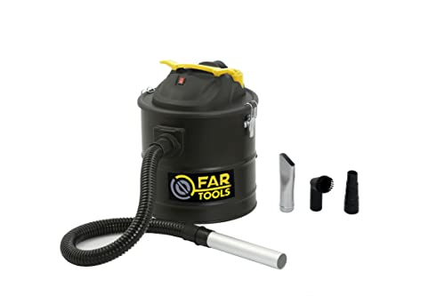 Fartools APG 15 Vide cendres à decolmatage 1000W, spécial poêles à granulés, cuve en métal 15L, 4 embouts inclus, tuyau 1m de.35mm, fonction souffleur, poignée de...