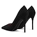 mysoft Women's High Heels Pumps Closed Pointed Toe Stiletto 4IN Heels Dress Wedding Shoes Black Suede