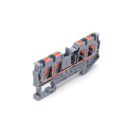 Bloque de terminales carril Din PT4-QU de 4 conductores para doble cable de alimentación, 50 uds 3