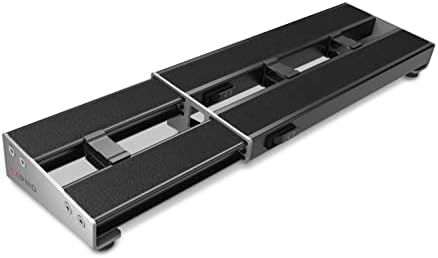 D'Addario XPND Pedal Board - Guitar Pedal Board that Expands - Pedal Boards for Guitars - 1 Row, Lightweight, Durable Aluminum Pedalboard - Pre-Applied Loop Velcro for Swapping Pedals