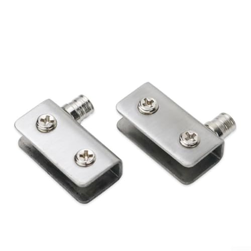 Cerniere per porte in vetro in acciaio inox a clip per porte senza telaio da 8 mm per armadietti e armadi, senza fori, accessori per porta del bagno e doccia, coppia