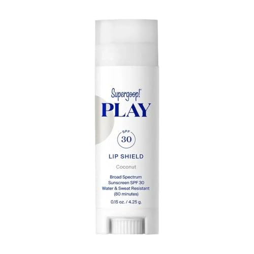 Supergoop! PLAY Lip Shield SPF 30 Coconut - Hydrating SPF Lip Balm - Moisturizing Treatment for Dry Cracked Lips - Broad Spectrum UV Protection