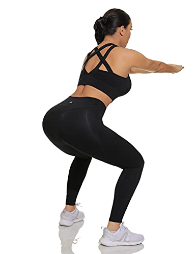1A1A Leggings For Women Workout Yoga High Waisted With Pockets Lightweight Moisture Wicking Black X-Large thumb #4
