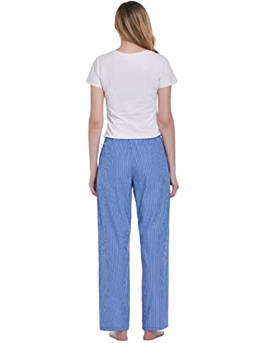 Cyz Women's 100% Cotton Woven Poplin Sleep Pajama Pants,Deongaree Stripe, Womens Size: X-Large #TOP5