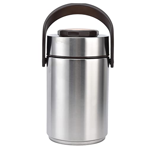 Riuulity Tarro de Comida con Aislamiento Al Vacío de Acero Inoxidable con Excelente Aislamiento Térmico para Picnic en Viajes de Trabajo, Color Acero Inoxidable 304, Capacidad de 2300 Ml