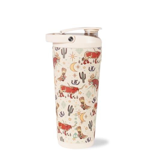 Image of HydroJug Insulated Protein Shaker Bottle 24 oz, Silent Mixing, Rodeo
