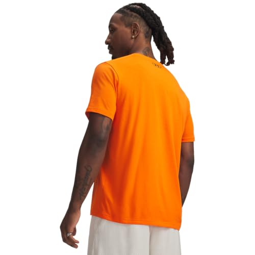 Image of Under Armour Mens, Sportstyle Left Chest Short Sleeve, Outrageous Orange /Black, Large