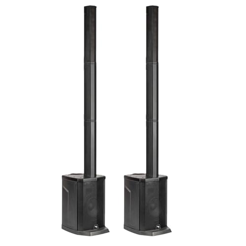 PROEL SESSION1 - Coppia Sistema audio a colonna a 2 canali da 400W di picco a colonna con mosulo MP3 / USB/SD player e BLUETOOTH STEREO + borsa satelliti inclusa, Nero.