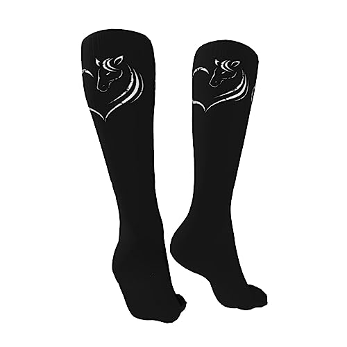 Horse Head Inside Heart Knee High Socks For Women Long Tube Socks Athletic Compression Socks Unisex High Socks Girls2