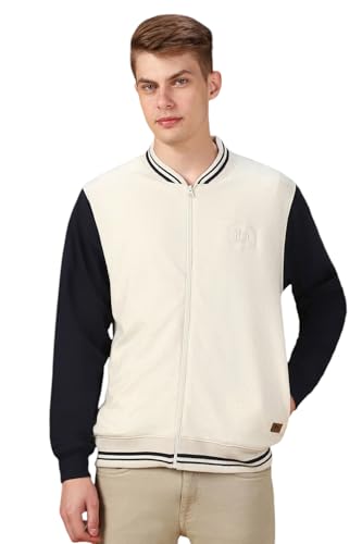 Image of Dennis Lingo Men Colorblock Polycotton Regular Fit Full Sleeves Front-Open Sweatshirts