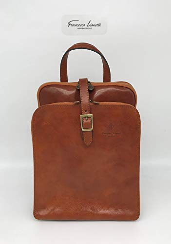 Sac à dos en cuir avec trois compartiments de style vintage