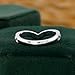 SILVERIST 14K White Gold Plated Engagement Ring Art Deco V Shaped Milgrain Filigree Half Eternity Chevron Stacking Multi Stone Vintage Style Band For Women 925 Sterling Silver Handmade Jewelry